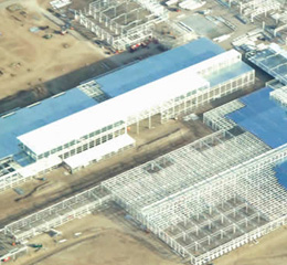 Drone Shot of Toyota Motors Manufacturing Assembly Paint, Weld and Press