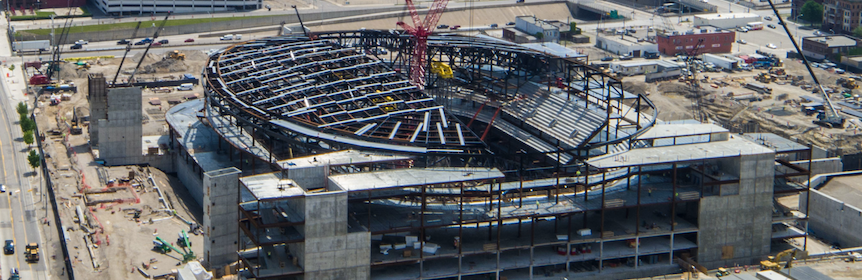 Arial Photo of Little Caesars Arena